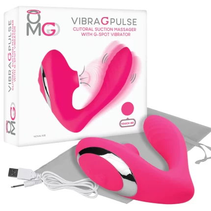 OMG Clitoral Suction Massager with G-Spot Vibrator-Pink