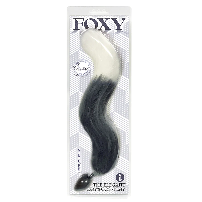Foxy Silicone Tail Butt Plug-Silver